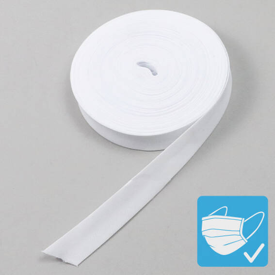 SPRINTIS Bande de fixation de biais, polyester, 20 mm (rouleau de 25 m) blanc
