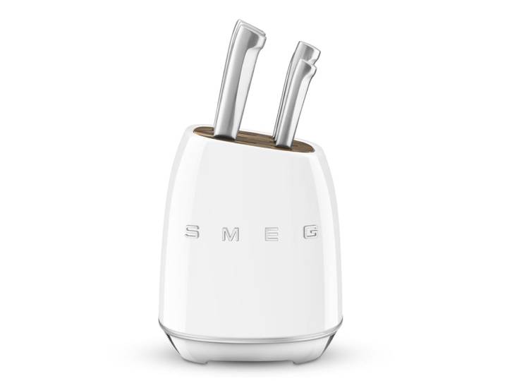 Bloc 6 couteaux vintage blanc smeg