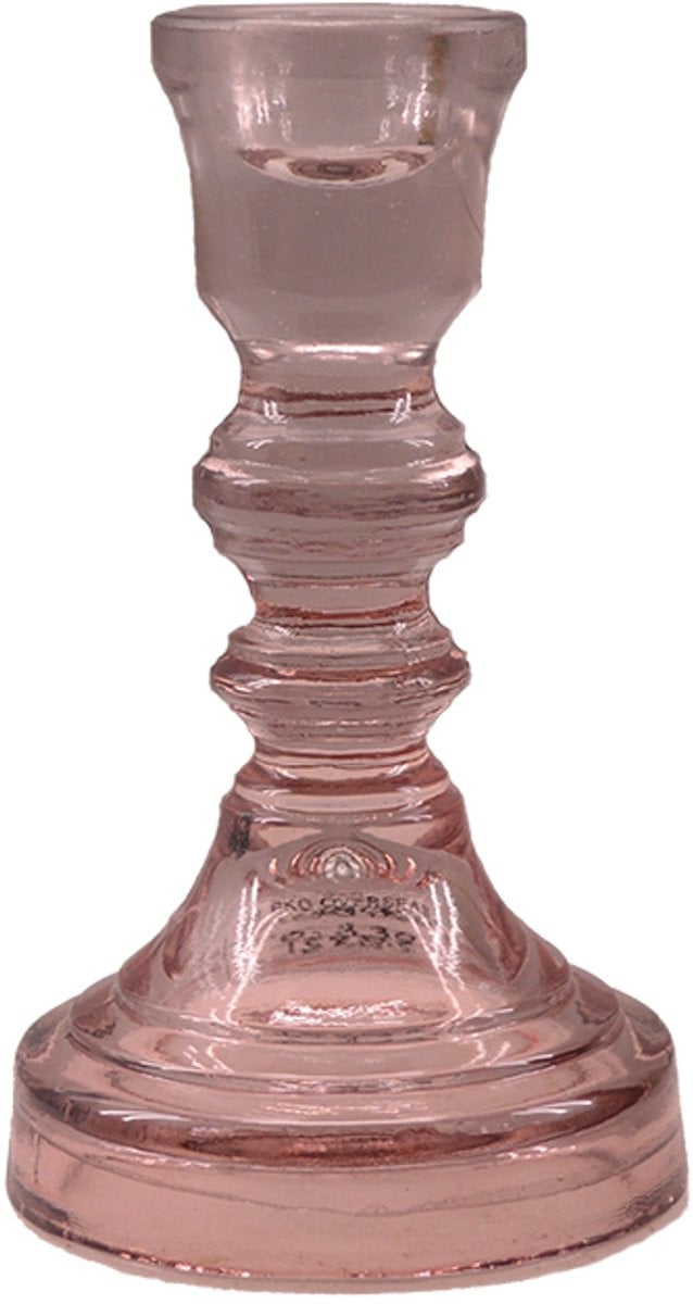 Mooss Kaanch Kandelaar - Roze Glas - 15 cm