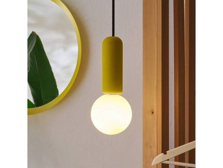 OSRAM Hängelampe Decor Concrete Mic, dimmbar, gelb / orange, für Wohn- / Esszimmer, Beton, Modern, Pendelleuchte
