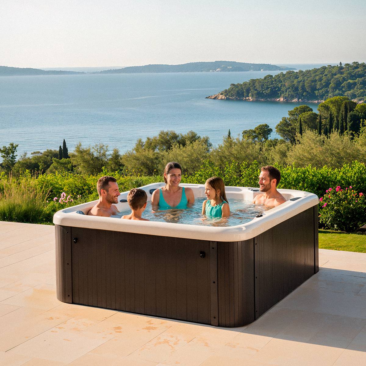 Spa ACRYL Blanc 5 places - Aluminium Hespéride