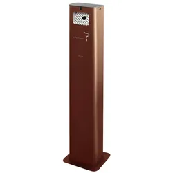 Stil Casa Aschenbecher Säule, lackierter Stahl, 17,5x10,5xh. 106 cm, internes Behältnis, Bodenbefestigung, Schlossverschluss, Corten.