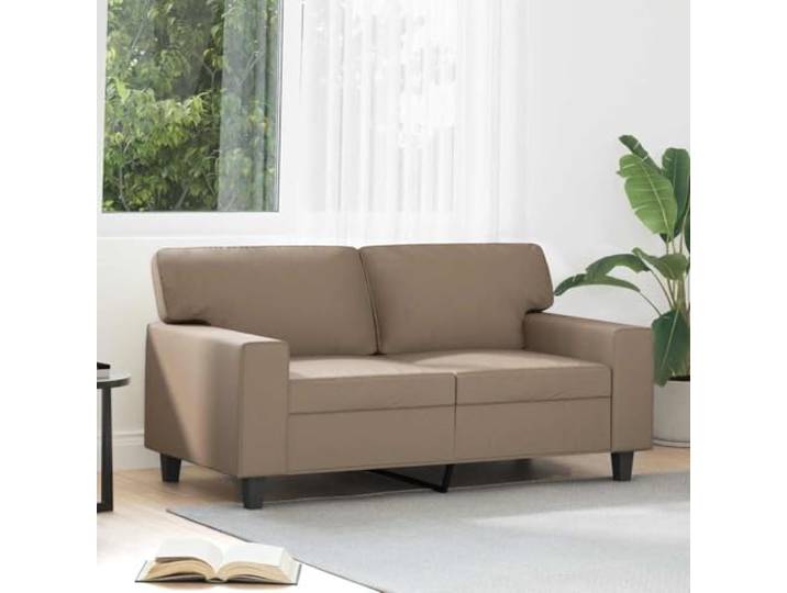 HEFZGDB 2-Sitzer-Sofa Cappuccino-Braun 120 cm Kunstleder Langlebig Modern Metallgestell Bequem Schmutzabweisend Luxuriöses Design Stabiles Polstermöbel