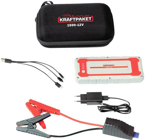 Dino KRAFTPAKET Schnellstartsystem 12V 1500A 62.9Wh 136150 Starthilfestrom (12 V)=500A Arbeitsleuchte, Elektronikschutz