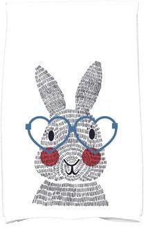 E by Design What's Up Bunny? Holiday Animal Print Kitchen Towel