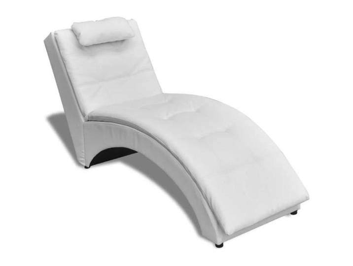 Chaise Longue Sofa - OVONNI - Blanc - Cuir synthétique - Confort moelleux