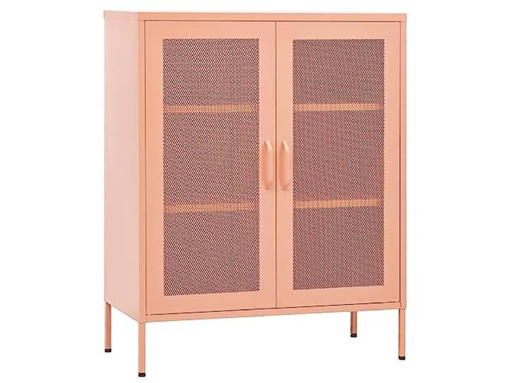 YUTAASU Stahl Lagerschrank Rosa 80x35x101,5 cm