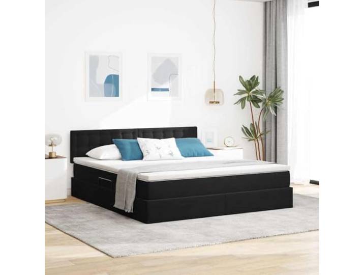 WDGJJFECNMUEHI Samt LED Beleuchtung Stauraum Hydraulik Schwarz 180 x 200 cm Bett mit Stauraum und LED-Beleuchtung Schwarz 180x200 cm Samt mit Matratze hydraulisches Lift-System USB