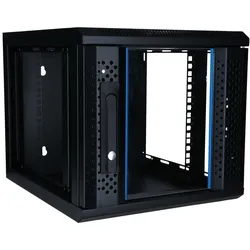Dsit 6 HE, 10" Serverschrank, mit Glastür, (BxTxH) 370X450X370mm (6 HE, 10 Zoll Rack), Serverschrank, Schwarz
