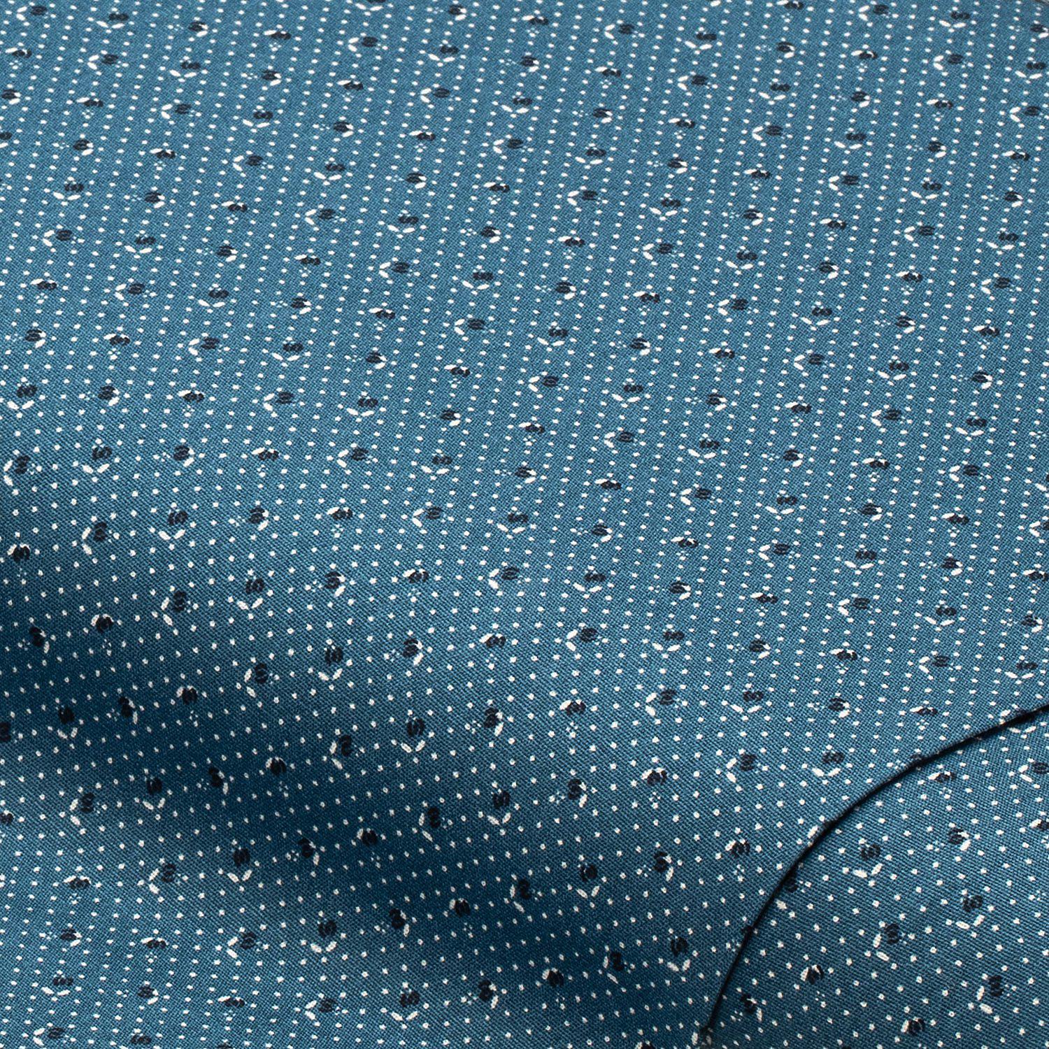 Baumwoll-Trachtenstoff "Mini-Design", blau