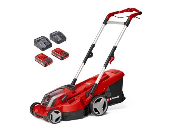 Einhell Tondeuse à Gazon sans Fil RASARRO 36/36 Kit (2x3\,0 Ah) PXC 36 V largeur 36 cm jusqu’à 400 m² bac 45 L 2 batteries PXC+ 3\,0 Ah et 2 chargeurs