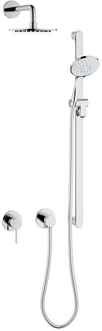 Keuco IXMO Brauseset 59604010001, chrom Einhebelmischer, 2 Verbraucher, runde Rosette