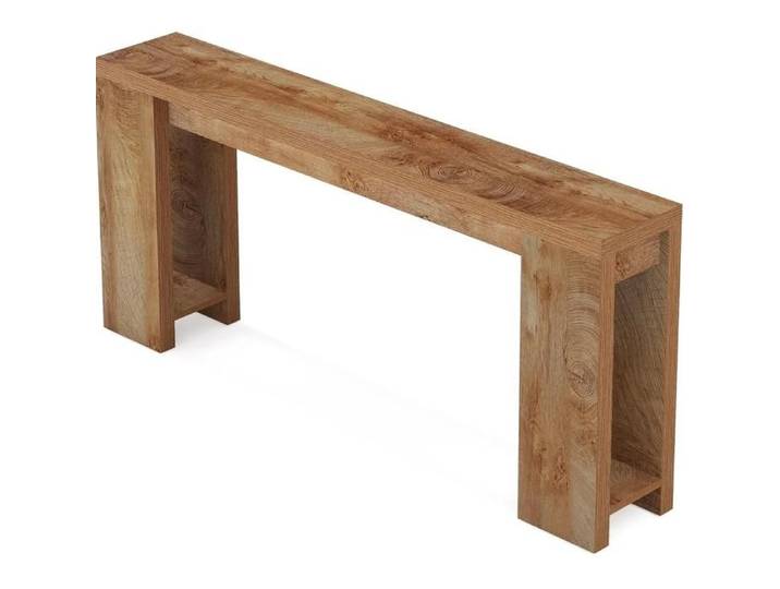 Table console étroite 160 cm – Décor bois marron – Style campagne