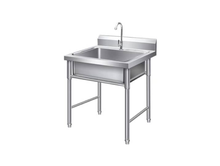 Multifunktionales Spülbecken: Für die Küche und den Außenbereich geeignet Inklusive Wasserhahn, Abflussrohr und Schläuchen für Kalt- und Warmwasser – Edelstahlspüle(70/70cm/27.6/27.6in)