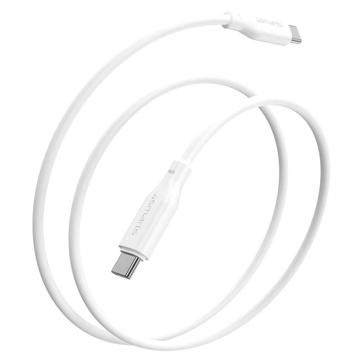 4smarts USB-C / USB-C Silikon-Kabel High Flex 60W 1,5m weiss (1.50 m, USB 2.0, 60 W) (468761)