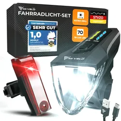 Fahrradlicht Set 70 Lux - Bestseller,highdemand,Neu,oft gekauft