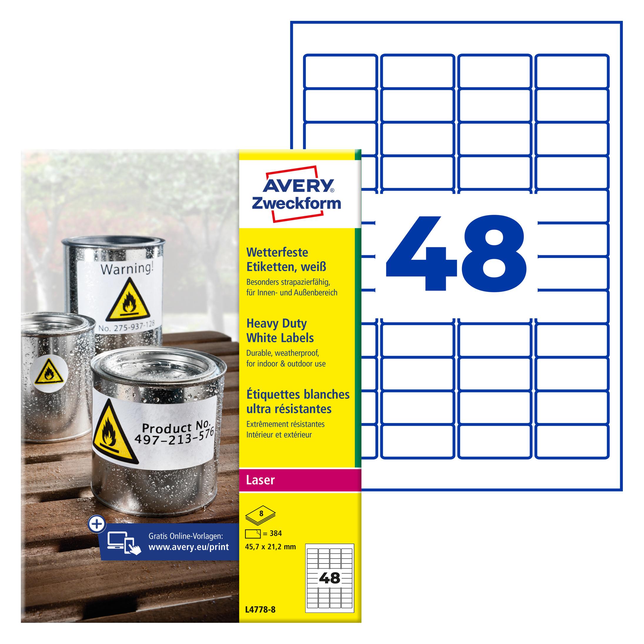 Avery Wetterfeste Folien-Etiketten (L4778-8)