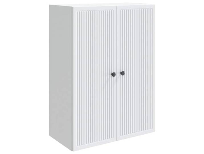 Todiikf Wandschrank Weiß 66x34,5x90 cm Holzwerkstoff 2 Türen Platzsparender Hängeschrank fürs Wohnzimmer und Flur mit 2 Regalböden, robuster Metallgriff und nostalgischem Akzent.