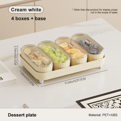 Combo Retail Shop Piece Of Home Living Fruit Bowl For Living Room, Simple Style Nut And Dry Fruit Container With Lid cream White