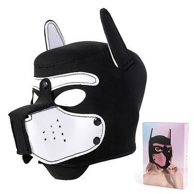 Neopren-Welpenmaske, Welpenspiel-Hundemaske für Erwachsene – BDSM-Hundemaske mit abnehmbarer Schnauze für Tierspiele Kostümveranstaltungen Pride Parade LGBTQ