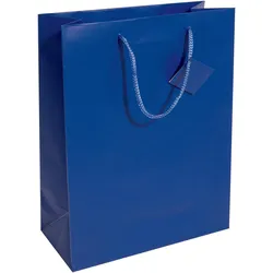 5x Sigel, Geschenkverpackung, Geschenktüte, mit Mattlack, Grösse: L, ultramarinblau aus Papier, 157 g/qm, mit Geschenkanhänger & f