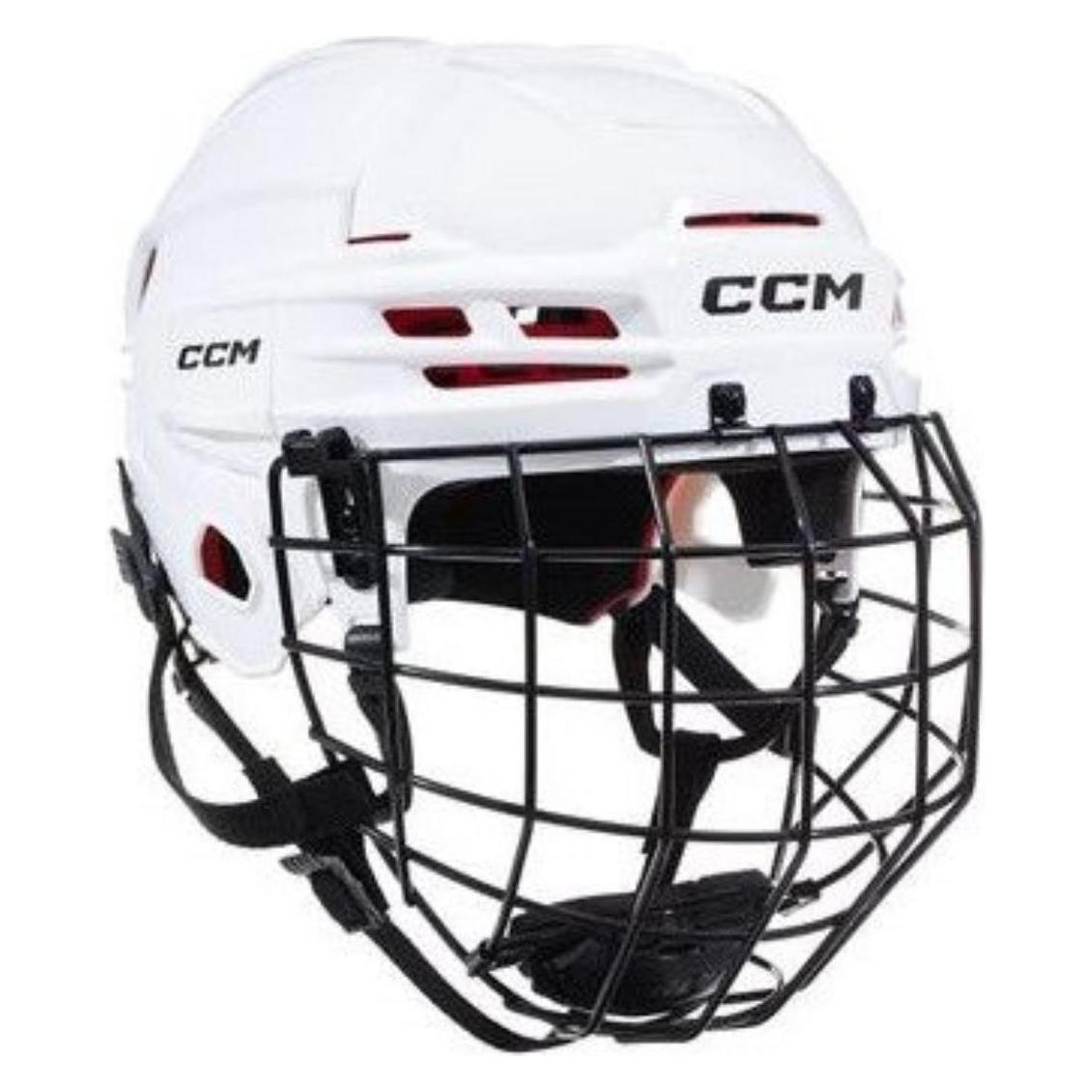 CCM Tacks 70 SR Hockeyhelm mit Käfig (L, Weiss) (L) (49642583)