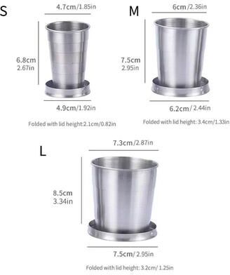 Uplifted Finds Outdoor Portable Stainless Steel Telescopic Folding Camping Cups small 75 Ml
