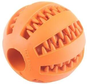 Uplifted Finds Interactive IQ Treat Dispensing Dental Ball orange 2.75 In