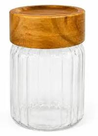 Bavary Space Kruidenpotjesset 6-delig van Glas en Acaciahout, Breedte: 6,5 cm, Hoogte: 8 cm