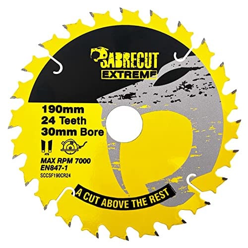 SabreCut Cirkelzaagblad 190mm 24T 30mm Asgat TCT