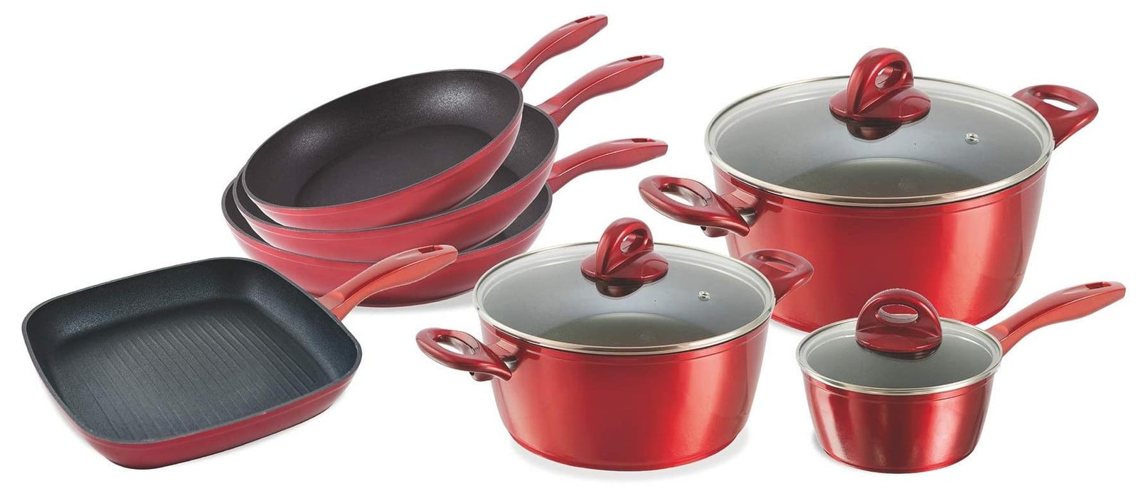 Dripio 10-delige kookpan-set van gesmeed aluminium, geschikt voor inductie