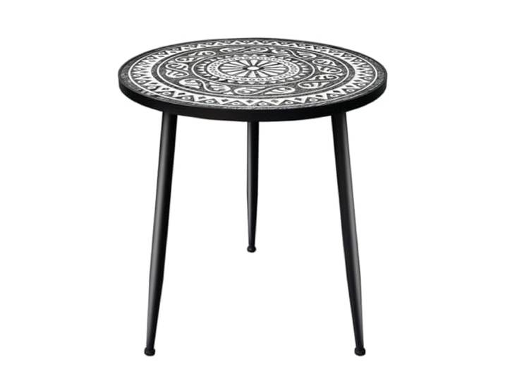 XDgfjrCGKJ Runder Beistelltisch, for Wohnzimmer, Schlafzimmer, kleine Räume(/Black,50cm)