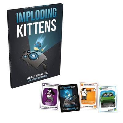 Asmodee EXKD0013 - Imploding Kittens, Erweiterung für Exploding Kittens, 20 Karten, Kartenspiel, Partyspiel