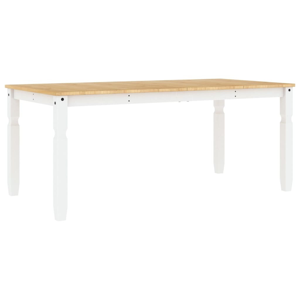 vidaXL Eettafel Corona Wit, Massief Grenenhout, B/D/H: 180 x 90 x 75 cm