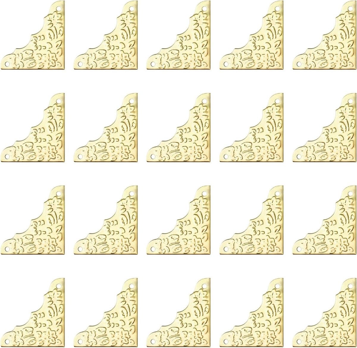 20 stuks Hoekbeschermers van massief messing in goud voor meubelbescherming