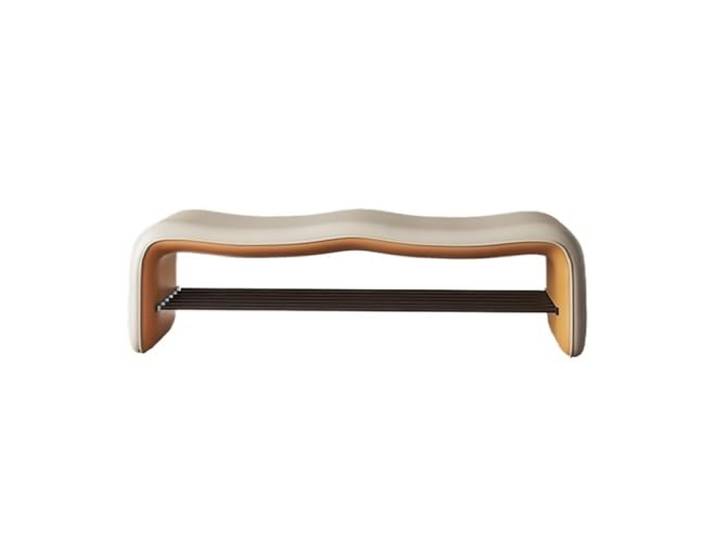 RUNZE765Z Dekorativ Schuhwechselhocker Garderobensofa, langer Hocker, Betthocker(Beige,XL)