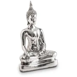 Deko-Objekt Buddha Polyresin Silber