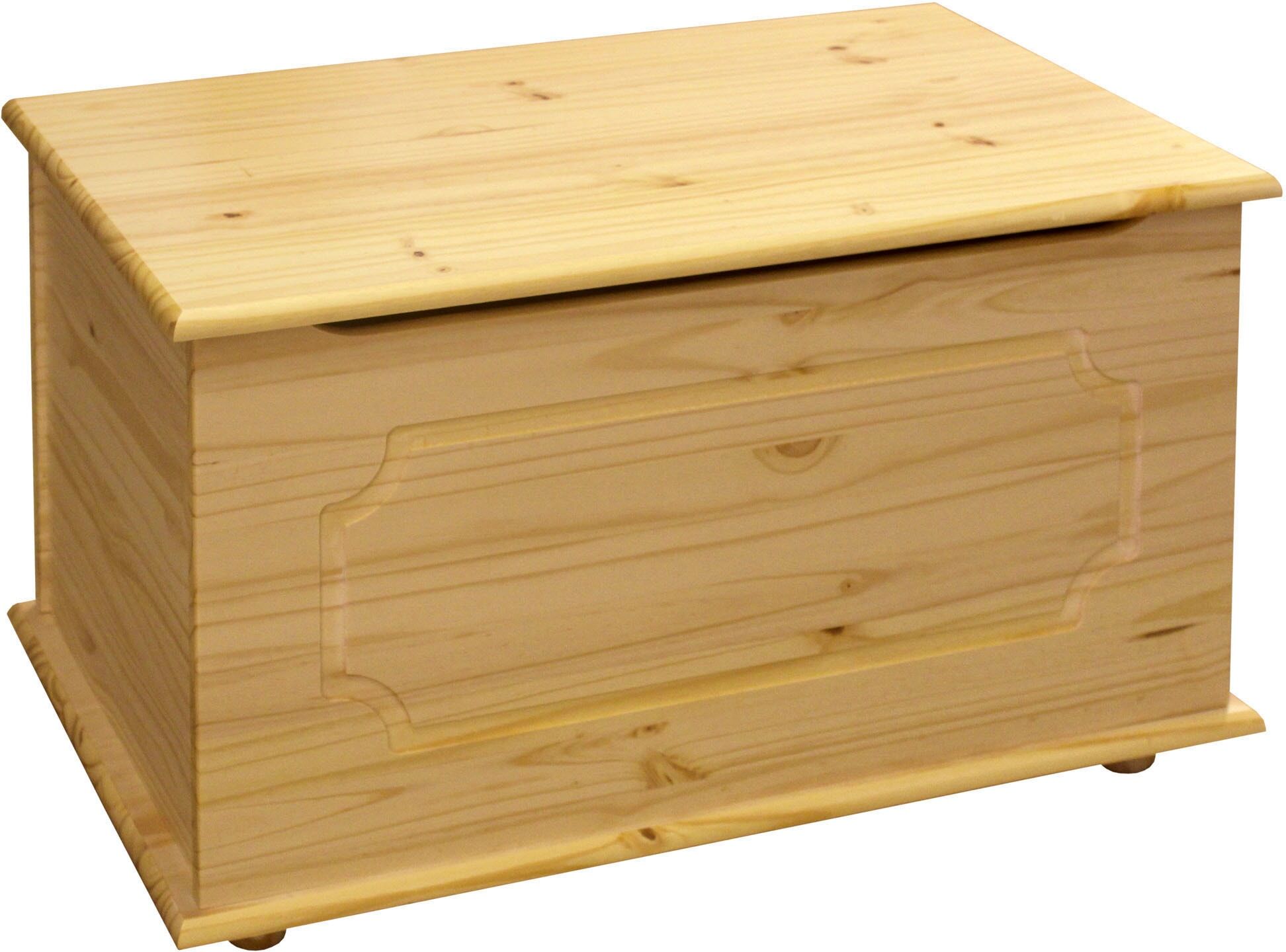 Truhe MÖBILIA, beige (natur), B:89cm H:53cm T:47cm, Massivholz, Truhen, mit massiver Holzklappe