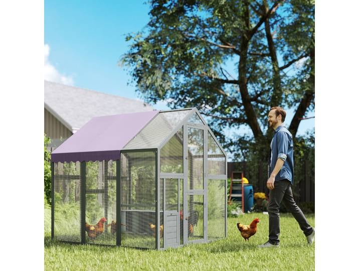 PawHut Poulailler 6-8 Poules Toit Imperméable avec Nichoirs