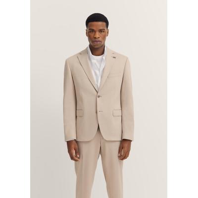 Anzugsakko BUGATTI "Regular Fit", Herren, Gr. 54, 30, beige, 66% Polyester, 21% Viskose, 10% Polyamid, 3% Elasthan, unifarben, regular fit, Sakkos, Jersey-Artikel mit Stretch