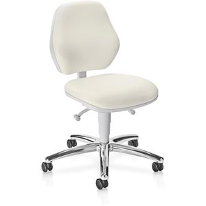 bimos Arbeitsstuhl Ergo, 9133-6907-238-521305V, weiß, mit Rollen, Kunstleder, bis 120 kg