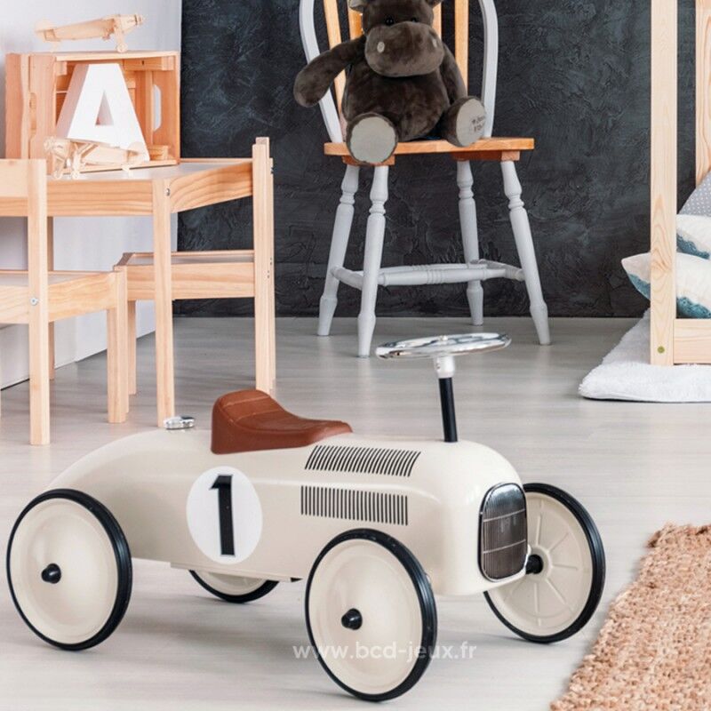 Porteur voiture vintage blanc crème - Vilac