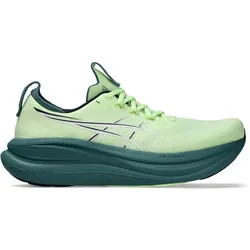Asics Herrenlaufschuhe GEL-Nimbus 28 Illuminate Yellow/Foggy Teal, neutraler Komfort-Laufschuh mit maximaler Dämpfung - hellgrün / 46,5