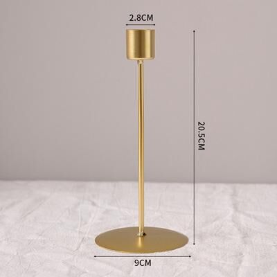 Inspire Daily Merch Nordic Simple Candlestick Craft, Candle Holder For Dining Room, Thanksgiving Wedding Festivals Gift, Desk Candle golden