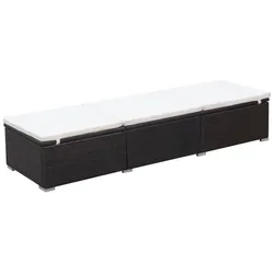 vidaXL Sonnenliege mit Auflage Poly Rattan Braun