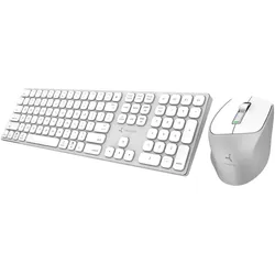 Neues Premium-Büro-Set von Triadyn: DESPINA-Tastatur BESTLA aus Aluminium und Maus GANYMEDE PRO 1600 DPI in Weiß/Silber
