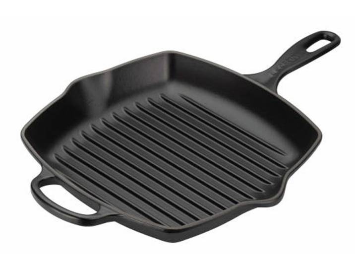 LE CREUSET Grillpfanne 26cm Schwarz SIGNATURE, schwarz, Gusseisen