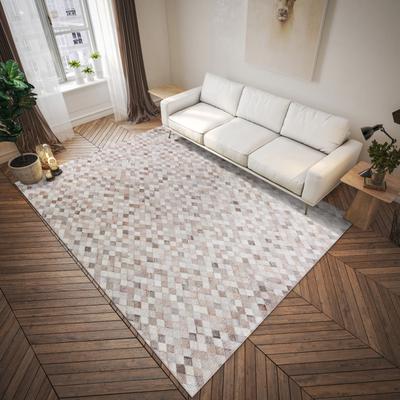 Addison Rugs Laredo Micro Diamond Faux Hide Patchwork Area Rug.