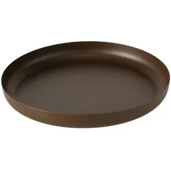 Boltze Tablett Sidan, Ø 35 cm, Höhe 4 cm, dunkelbraun