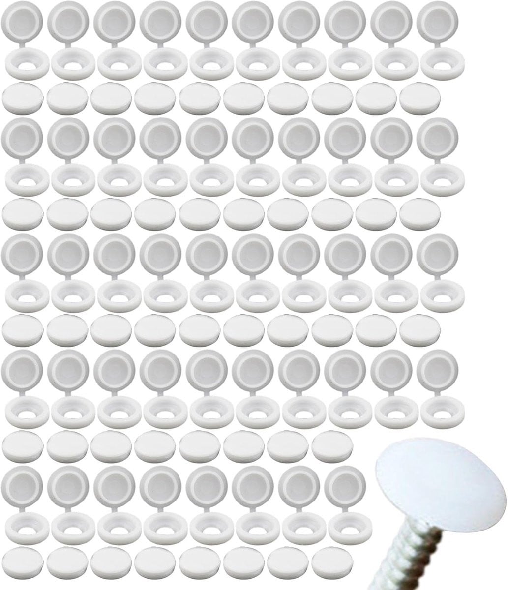 Schroefdoppen Set Decoratieve Afdekkapjes voor Meubels - 100 Stuks - Zwart en Wit